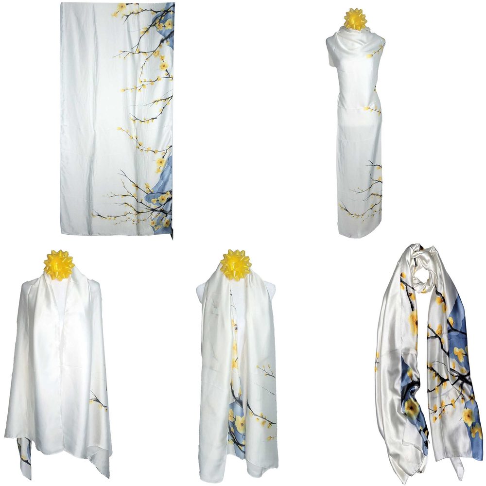 NWT Long Soft Scarf 35"x70" Rectangle Silk Feeling 100% Shawl Wrap 02491